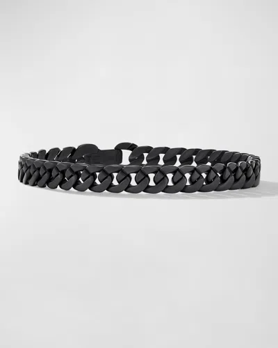 David Yurman Curb Chain Titanium Bracelet In Black