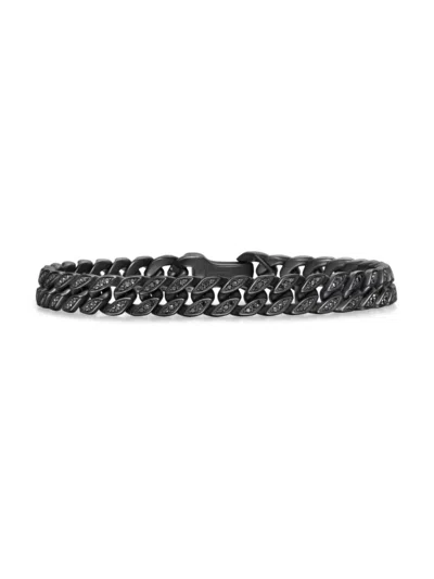 David Yurman Men's Curb Chain Bracelet In Black Titanium In Black Diamond