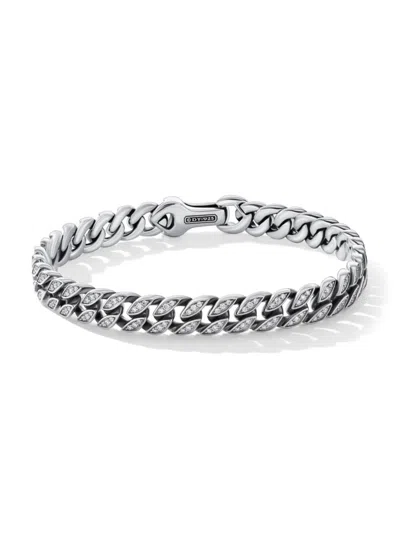 David Yurman Men's Curb Chain Bracelet In Platinum In Silver