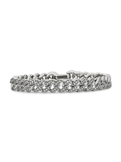 David Yurman Men's Curb Chain Bracelet In Sterling Silver In Diamond
