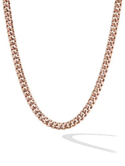 David Yurman Men's Curb Chain Necklace In 18k Rose Gold, 6mm In Pink