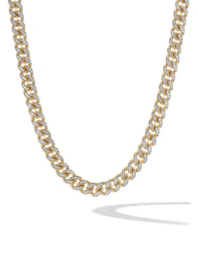 David Yurman Men's Curb Chain Necklace In 18k Yellow Gold In Diamond