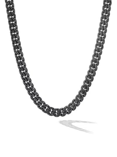 David Yurman Men's Curb Chain Necklace In Black Titanium In Black Diamond