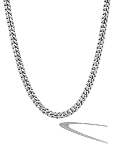 David Yurman Men's Curb Chain Necklace In Platinum, 6mm In Silver