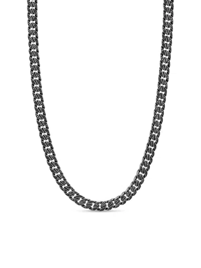 David Yurman Men's Curb Chain Necklace In Sterling Silver In Black