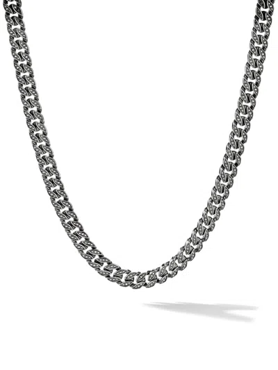 David Yurman Men's Curb Chain Necklace In Sterling Silver In Black Diamond