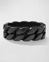 David Yurman Titanium Curb Chain Band Ring In Black Titan