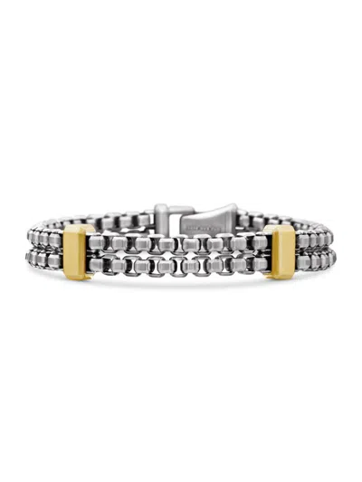 David Yurman Men's Double Box Chain Bracelet In Sterling Silver In Pink