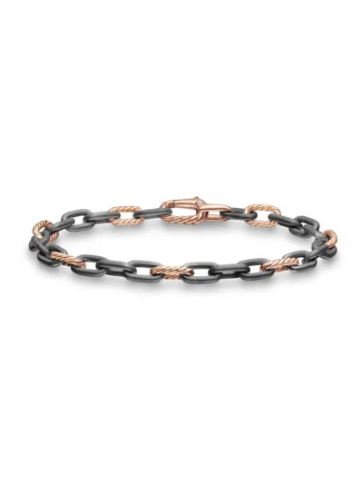 David Yurman Men's Dy Madison Chain Bracelet In Grey Titanium In Gold