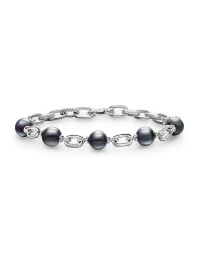 David Yurman Men's Dy Madison Chain Bracelet In Sterling Silver In Grey Pearl