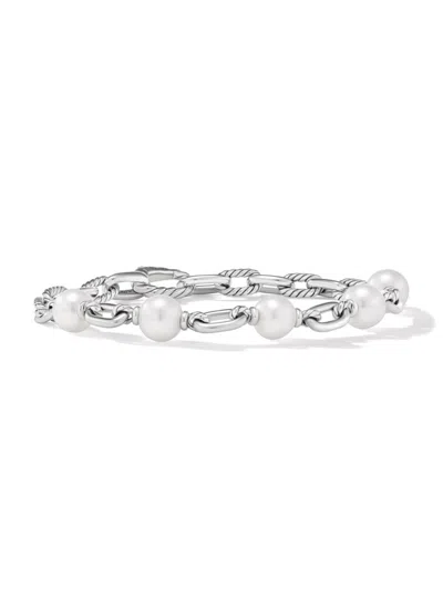David Yurman Men's Dy Madison Chain Bracelet In Sterling Silver In Pearl