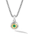 David Yurman Sterling Silver Evil Eye Emerald Amulet In Burgundy