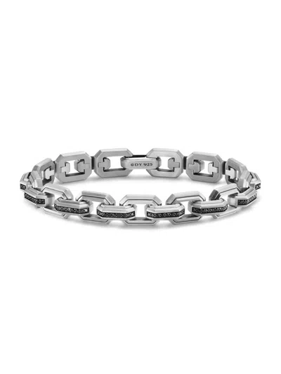 David Yurman Men's Faceted Flat Link Bracelet In Sterling Silver In Metallic