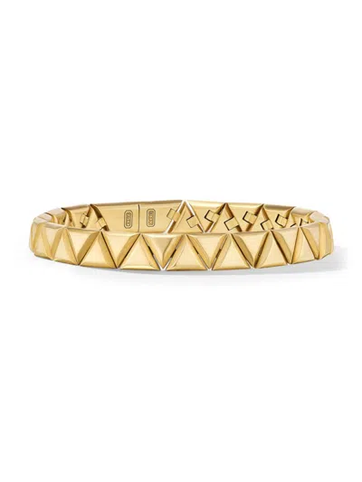 David Yurman Men's Faceted Link Triangle Bracelet In 18k Yellow Gold, 7.5mm