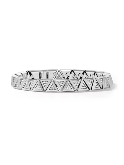 David Yurman Men's Faceted Link Triangle Bracelet In Sterling Silver In Metallic