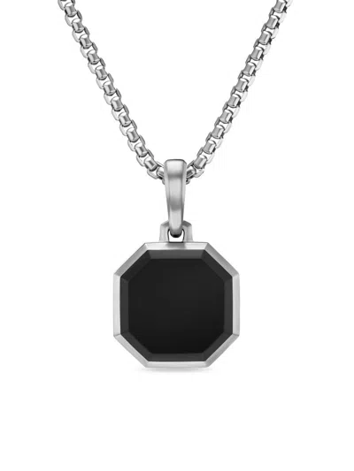 David Yurman Men's Faceted Stone Amulet In Sterling Silver In Pattern