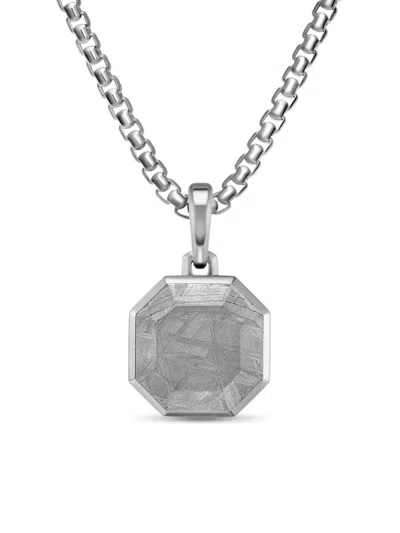 David Yurman Men's Faceted Stone Amulet In Sterling Silver In Gray