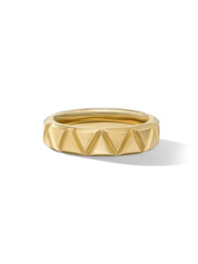 DAVID YURMAN MEN'S FACETED TRIANGLE BAND RING IN 18K YELLOW GOLD, 6MM