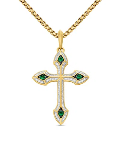 David Yurman Men's Gothic Cross Amulet In 18k Yellow Gold