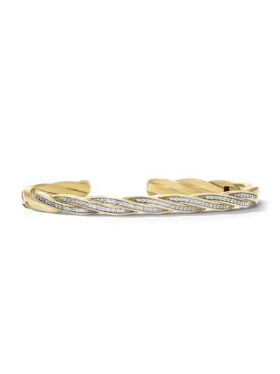 David Yurman Men's Helios Cuff Bracelet In 18k Yellow Gold In Diamond