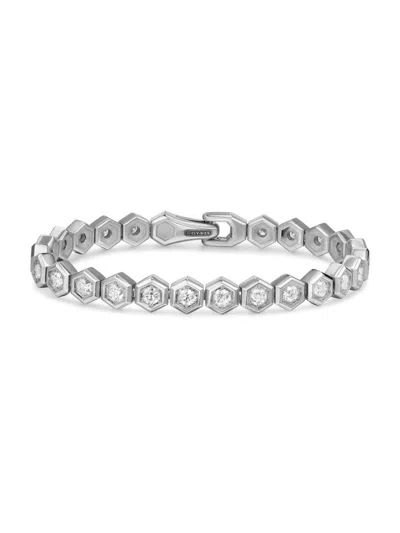 David Yurman Men's Hex Pavé Tennis Bracelet In Sterling Silver In Neutral