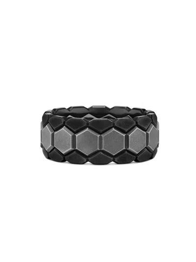 DAVID YURMAN MEN'S HEX STACK RING IN BLACK TITANIUM