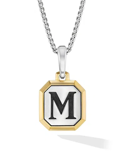 David Yurman Men's Initial Amulet In Sterling Silver In Multi