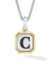 David Yurman Men's Initial Amulet In Sterling Silver In Multi