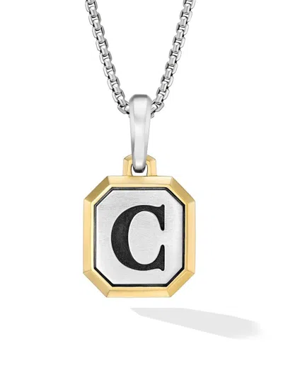 David Yurman Men's Initial Amulet In Sterling Silver In Multi