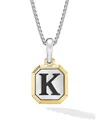 David Yurman Men's Initial Amulet In Sterling Silver In Burgundy
