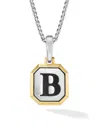 David Yurman Men's Initial Amulet In Sterling Silver In Orange