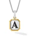 David Yurman Men's Initial Amulet In Sterling Silver In Green