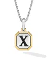 David Yurman Men's Initial Amulet In Sterling Silver In Green