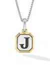 David Yurman Men's Initial Amulet In Sterling Silver In Purple