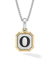 David Yurman Men's Initial Amulet In Sterling Silver In Green