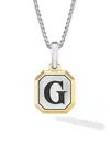 David Yurman Men's Initial Amulet In Sterling Silver In Gray