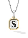 David Yurman Men's Initial Amulet In Sterling Silver In Blue