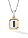David Yurman Men's Initial Amulet In Sterling Silver In Blue