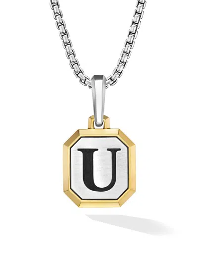 David Yurman Men's Initial Amulet In Sterling Silver In Multi