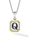 David Yurman Men's Initial Amulet In Sterling Silver In Gold