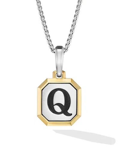 David Yurman Men's Initial Amulet In Sterling Silver In Gold