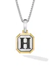 David Yurman Men's Initial Amulet In Sterling Silver In Gold