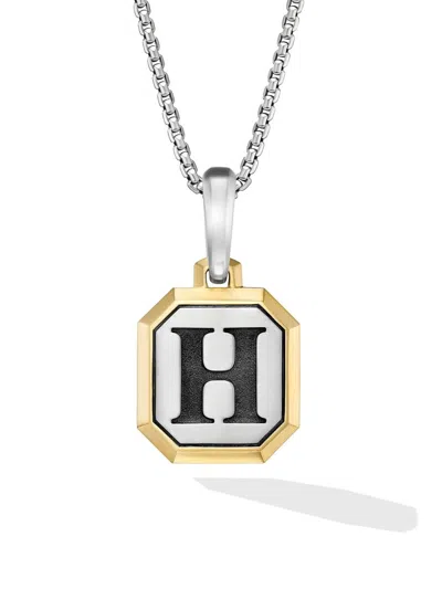 David Yurman Men's Initial Amulet In Sterling Silver In Gold