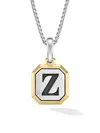 David Yurman Men's Initial Amulet In Sterling Silver In Gold
