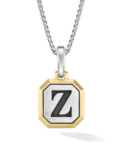David Yurman Men's Initial Amulet In Sterling Silver In Gold
