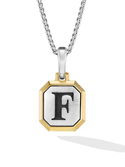 David Yurman Men's Initial Amulet In Sterling Silver In Metallic