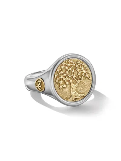 David Yurman Men's Life And Death Duality Signet Ring In Sterling Silver