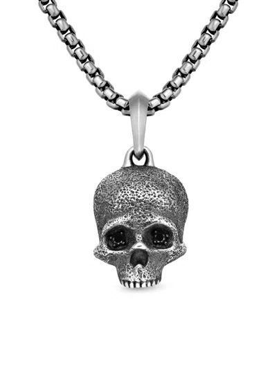 David Yurman Men's Memento Mori Skull Amulet In Sterling Silver In Metallic
