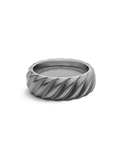 David Yurman Men's Modern Cable Band Ring In Grey Titanium, 9mm