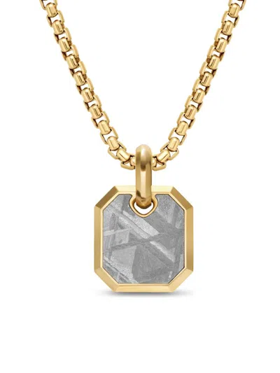 David Yurman Men's Octagonal Amulet In 18k Yellow Gold In Gray